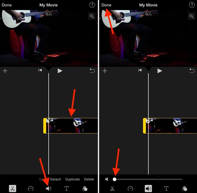 如何删除声音从iPhone视频与iMovie