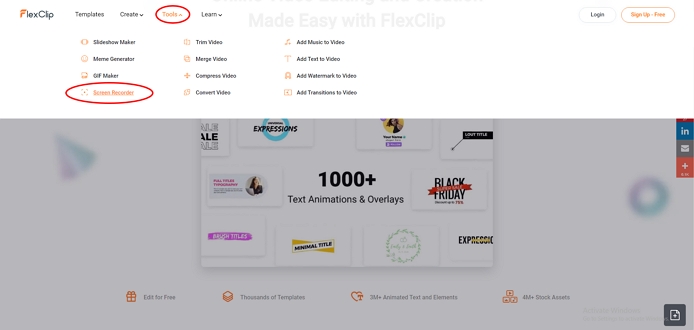 如何使用Flexclip的屏幕记录仪-第一步